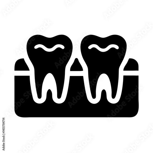 Teeth Icon Representing Dental Care and Oral Health