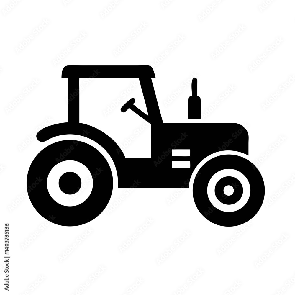 Tractor Icon Representing Agricultural Work and Farming Machinery Tractor Icon Representing Agricultural Work and Farming Machinery