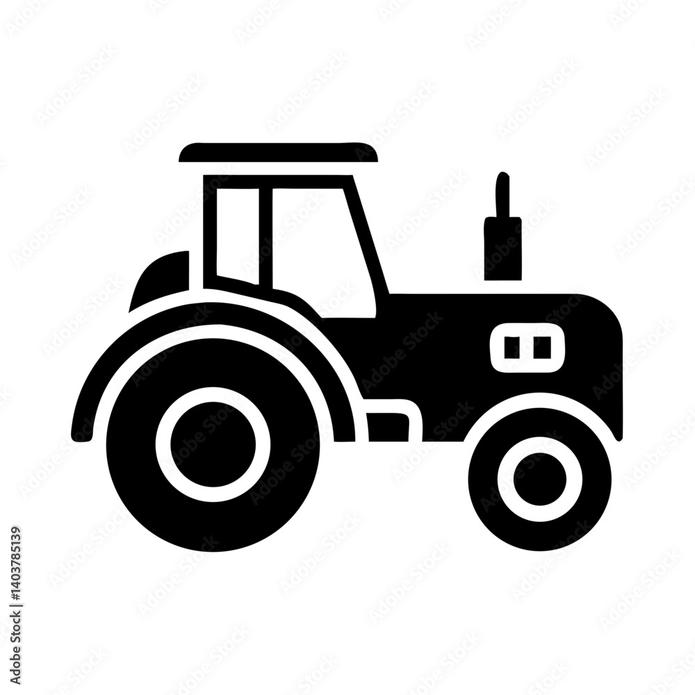 Tractor Icon Representing Agricultural Work and Farming Machinery Tractor Icon Representing Agricultural Work and Farming Machinery