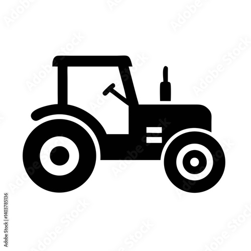 Tractor Icon Representing Agricultural Work and Farming Machinery