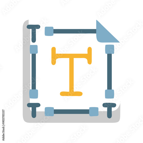 Typography File with Text Tool Icon Representing Font Style and Document Formatting