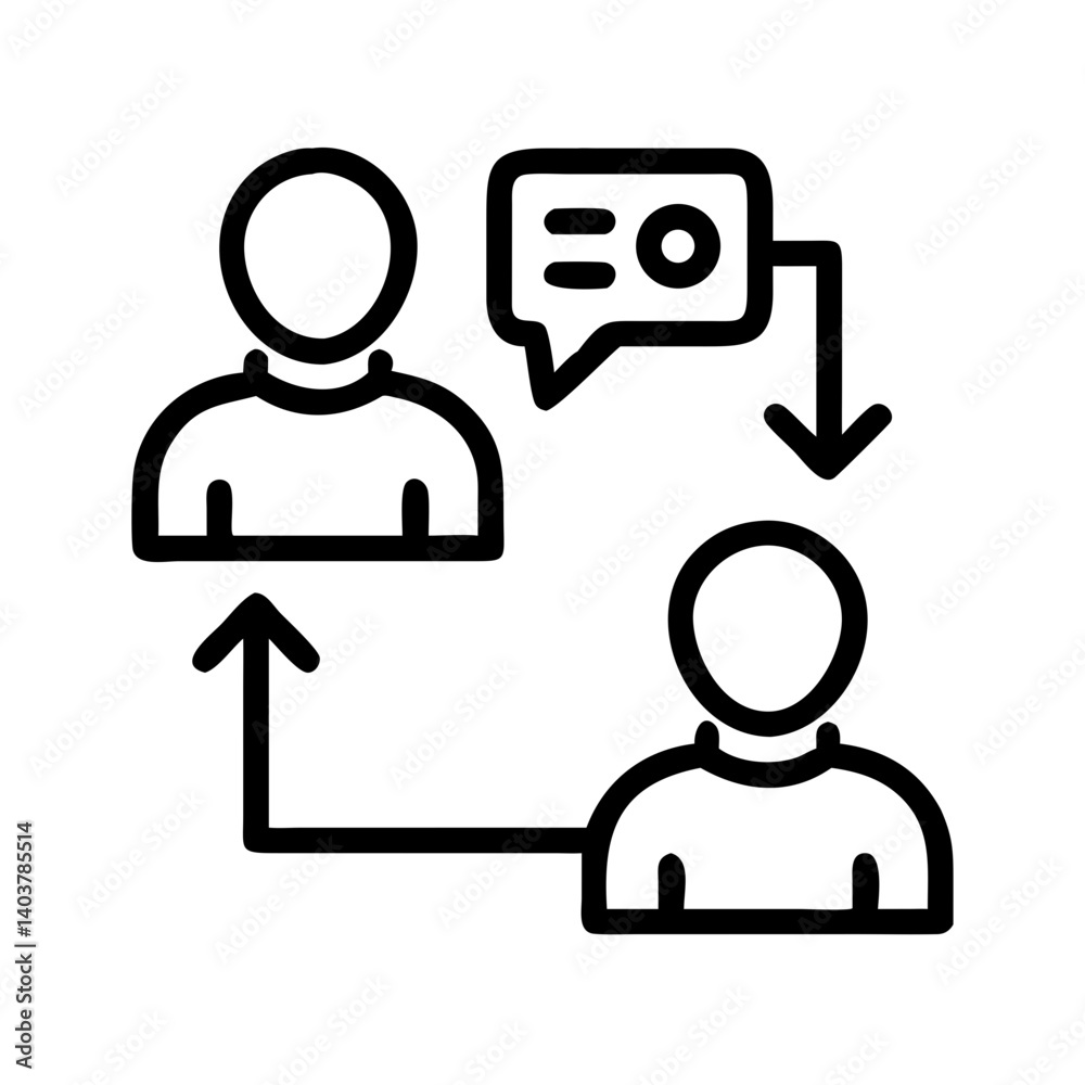 User Communication Icon Representing Business Interaction and Team Collaboration User Communication Icon Representing Business Interaction and Team Collaboration