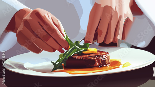 Chef Preparing a Gourmet Dish