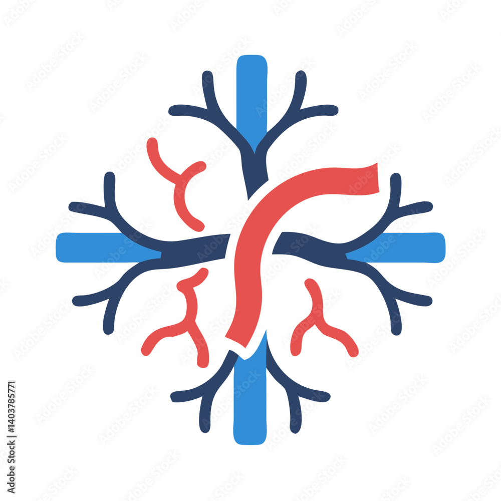 Vein and Artery Network Icon Representing Circulatory System and Blood Flow Vein and Artery Network Icon Representing Circulatory System and Blood Flow