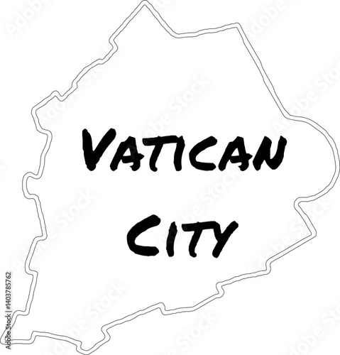 Vatican City map outline illustration vector with transparent