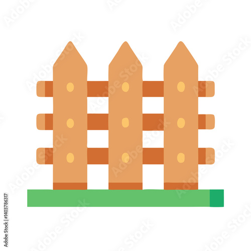 Wooden Fence Icon Representing Safe Outdoor Boundaries and Property Protection
