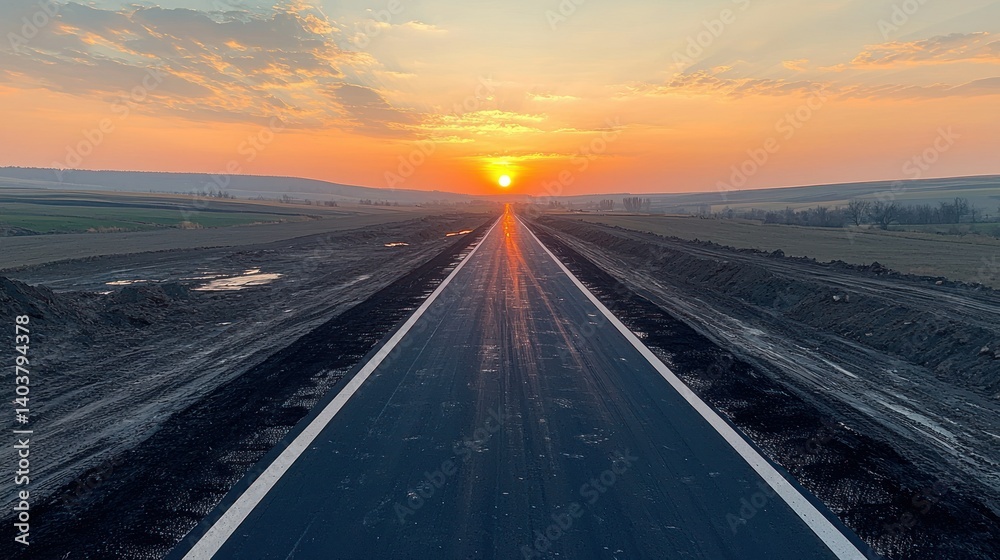Fototapeta premium Sunrise Highway: A New Road to the Horizon