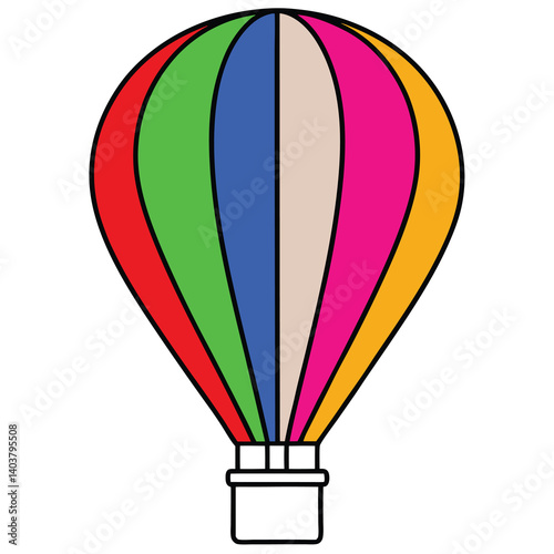 Obraz na płótnie Hot air balloon vector illustration w salonie
