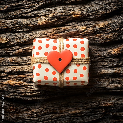 Gift on Rustic Wood