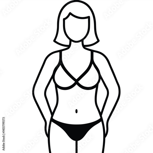Obraz na płótnie vector illustration of a woman in bikini w salonie