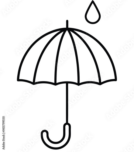 Obraz na płótnie black umbrella and water drop isolated on white background w salonie