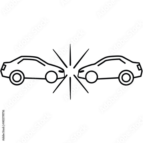 Obraz na płótnie Vector illustration of two car collisions on a white background w salonie