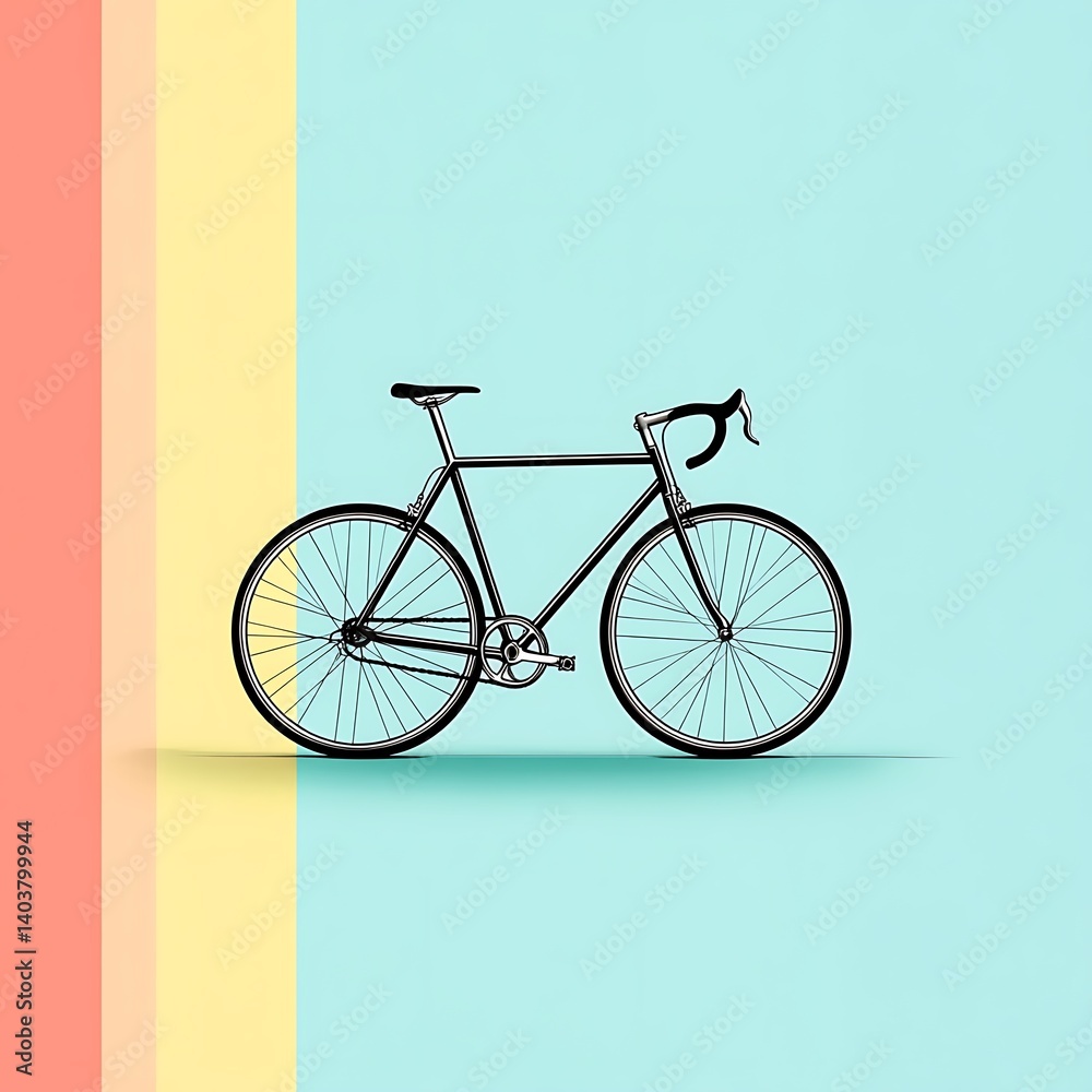 Fototapeta premium Bicycle icon in line-art style
