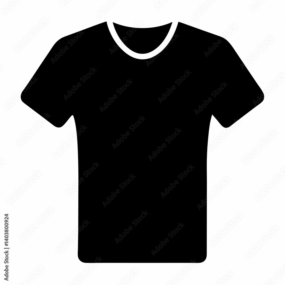 Fototapeta premium Black silhouette of a T-shirt template 