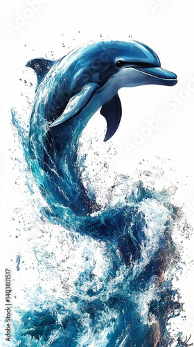 Wallpaper Mural Dolphins Jumping in Ocean: Playful Marine Life in Motion Torontodigital.ca