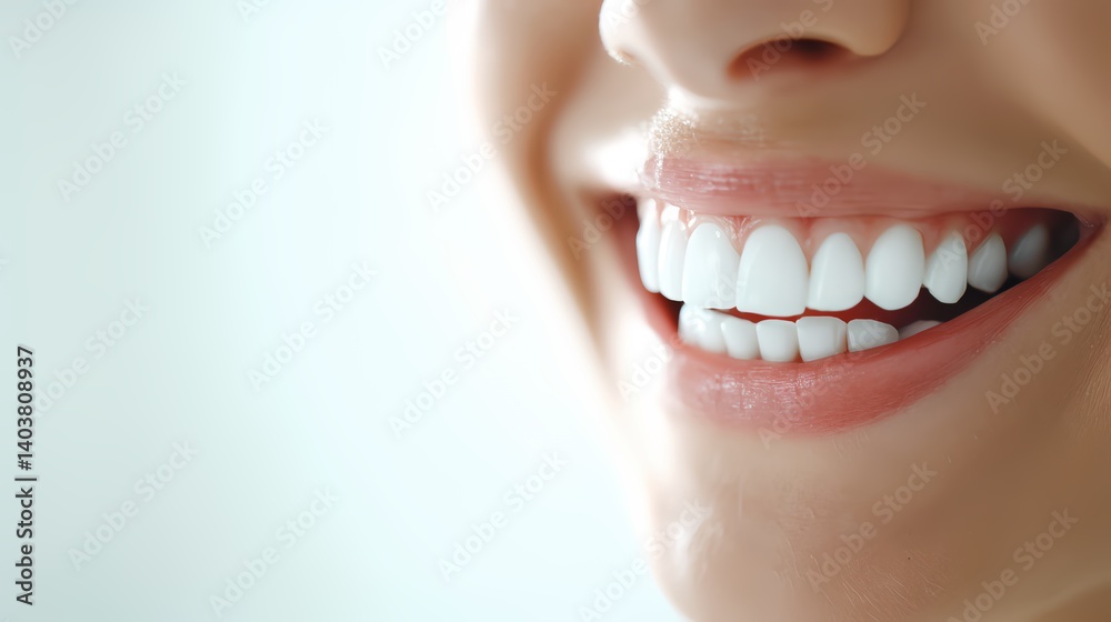 Obraz premium Radiant Smile Unveiled: Capture the pure joy and confidence exuded by a perfect, healthy smile, showcasing the epitome of oral well-being and beauty.