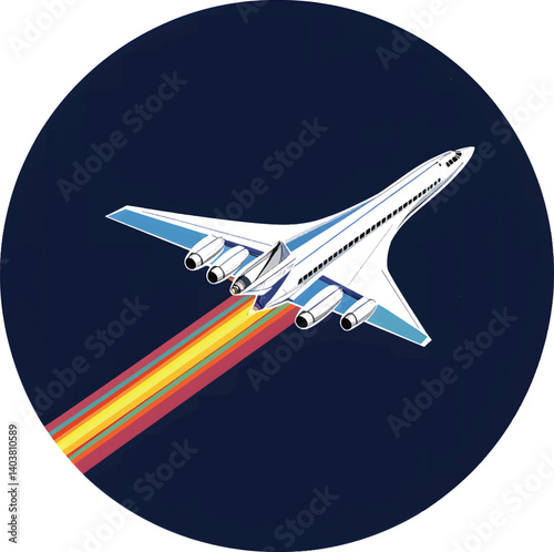 An isolated Concorde jet on white background, vector, png, t-shirt design 