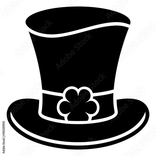 Leprechaun Hat silhouette vector isolated on white background