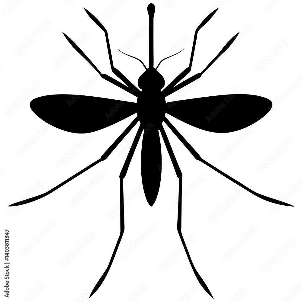 mosquito silhouette isolated on white background mosquito silhouette isolated on white background