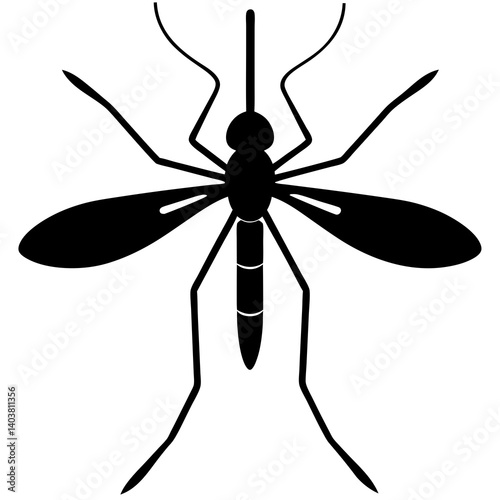 mosquito silhouette isolated on white background