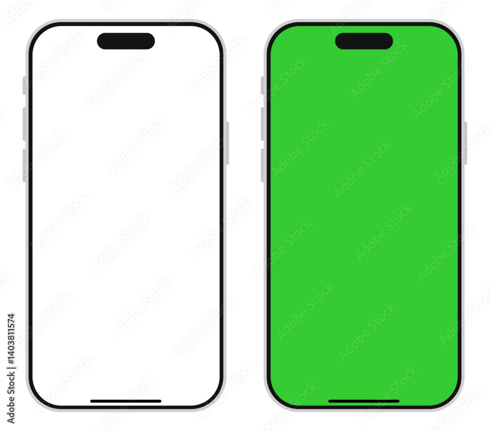 mobile phone vector. phone mock up transparent screen isolated on transparent background. Vector Smartphone Mockup. Realistic smartphone illustration. Smartphone mockup collection.