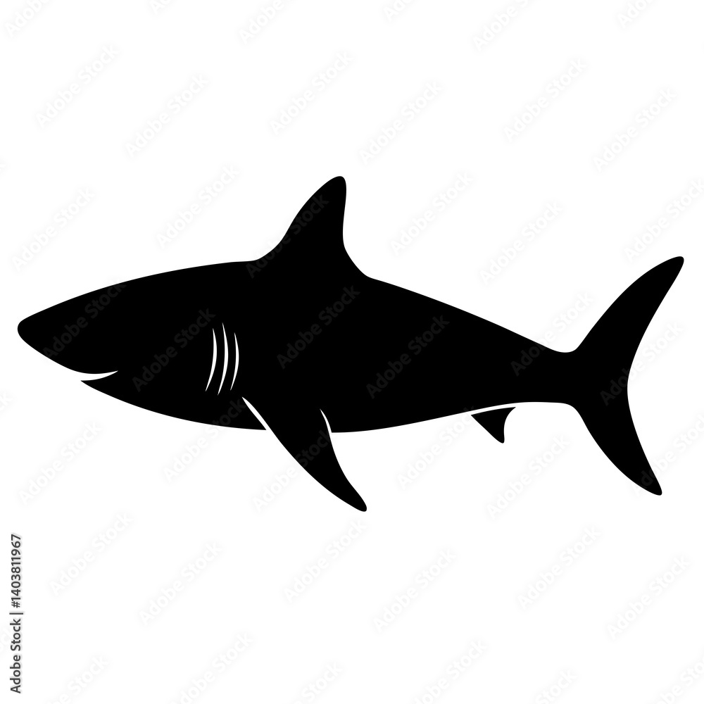 shark silhouette vector isolated on white background shark silhouette vector isolated on white background