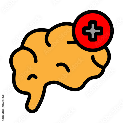 Brain Health Vector Filled Icon Design