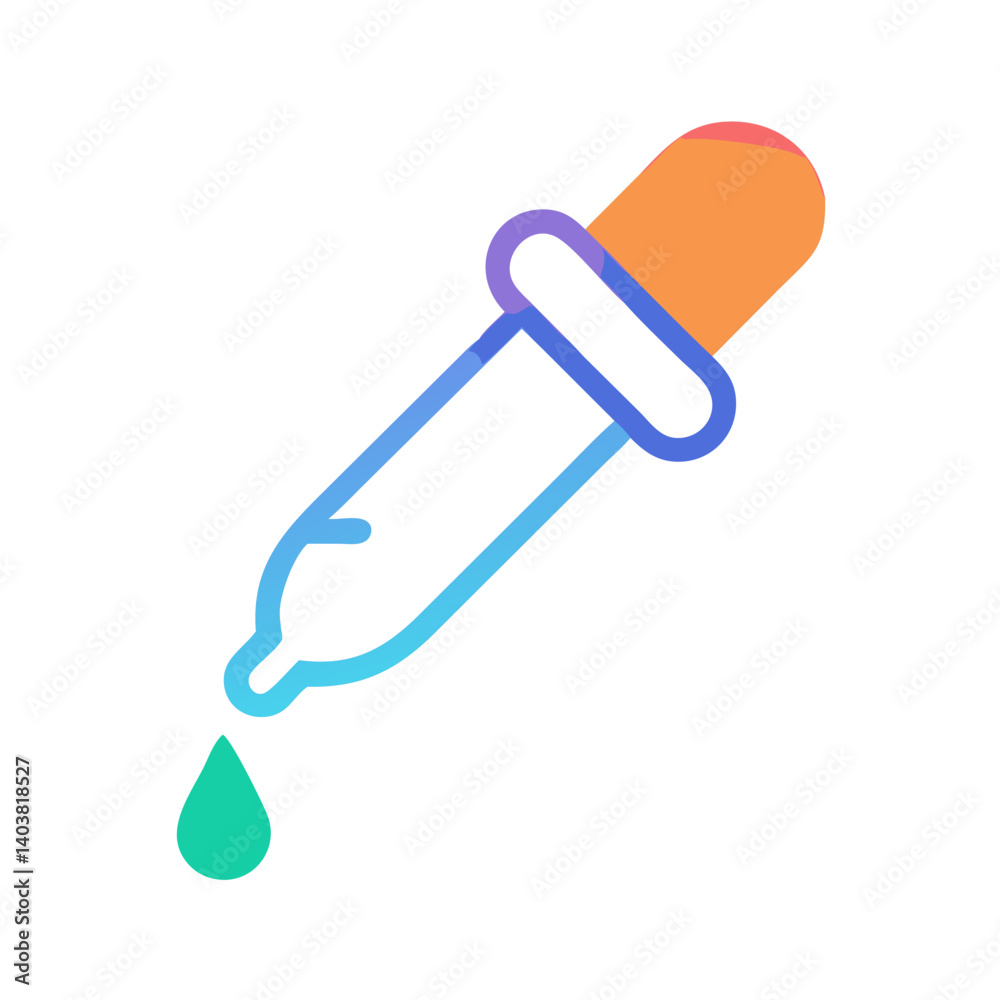 Dropper Tool Icon Representing Color Picker and Digital Sampling