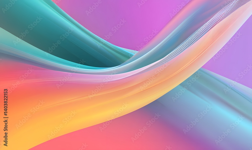 Abstract design featuring flowing ribbons of color with gradients and subtle white line details Abstract design featuring flowing ribbons of color with gradients and subtle white line details