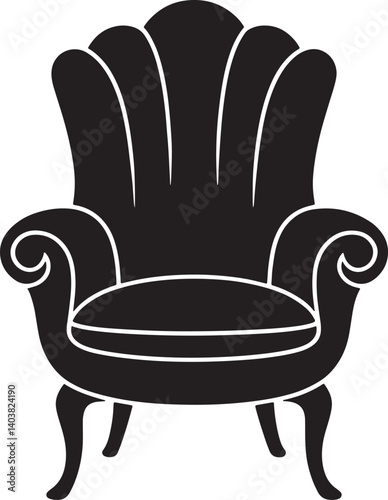 black armchair isolated on white