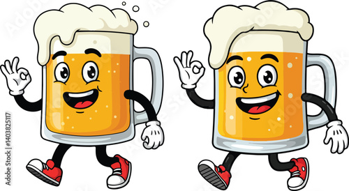 Playful & Hilarious Cartoon Beer Vector Set