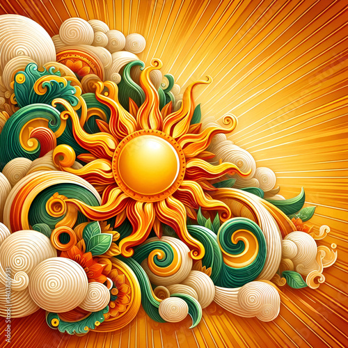 Sun. Aurudu, Sinhala and Tamil New Year Sun, Sri Lanka New Year