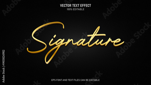 Signature luxury gold elegant style editable text effect