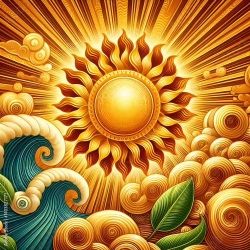 Sun. Aurudu, Sinhala and Tamil New Year Sun, Sri Lanka New Year