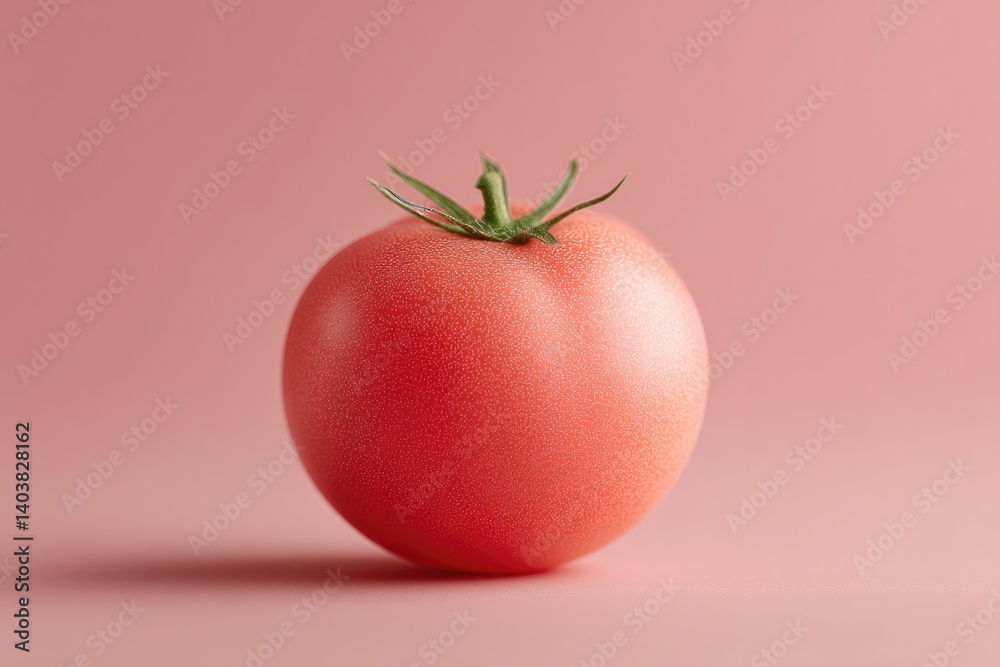 capture single freshly picked organic tomato on smooth solid color backdrop capture single freshly picked organic tomato on smooth solid color backdrop