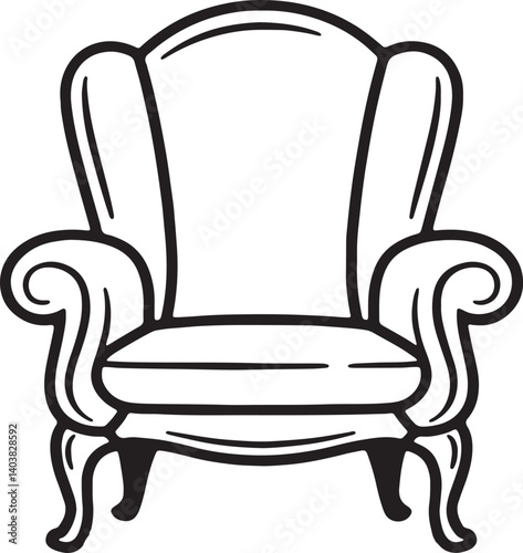 vintage armchair vector illustration