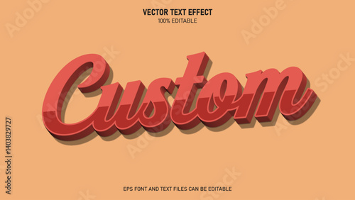 Custom 3d text editable text effect
