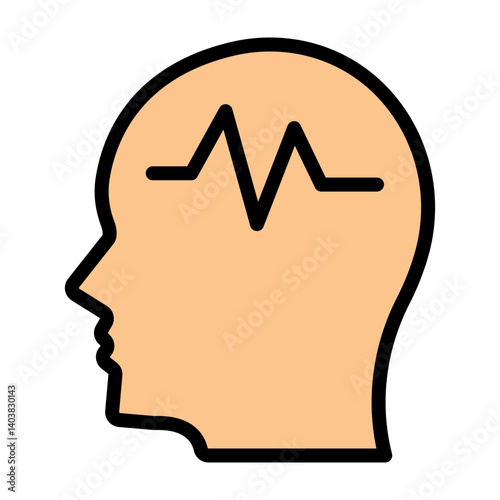 Brain Activity Vector Filled Icon Design