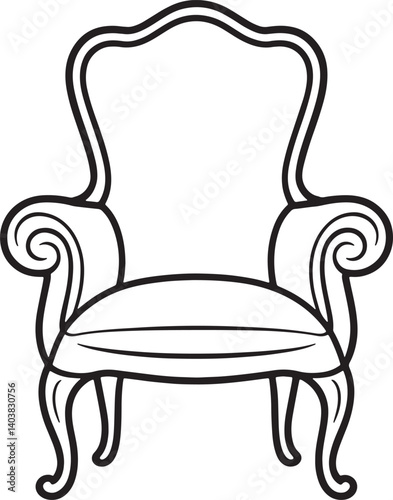 armchair silhouette isolated on white