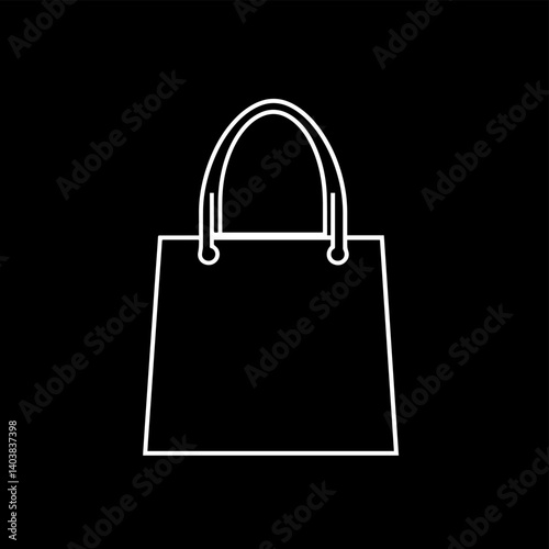 Hugging a Shopping Bag Logo Design. Shopping Bag Icon  Silhouette.