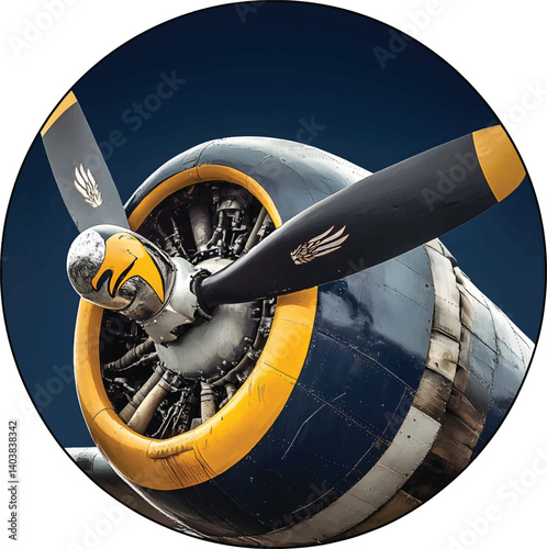 An isolated world war plane on white background, vector, png, t-shirt design