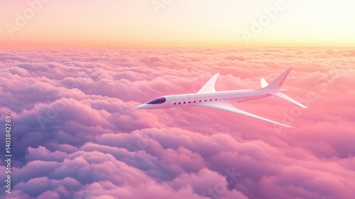 Future A passenger jet soaring above the clouds, illustrating the advancements in air travel.