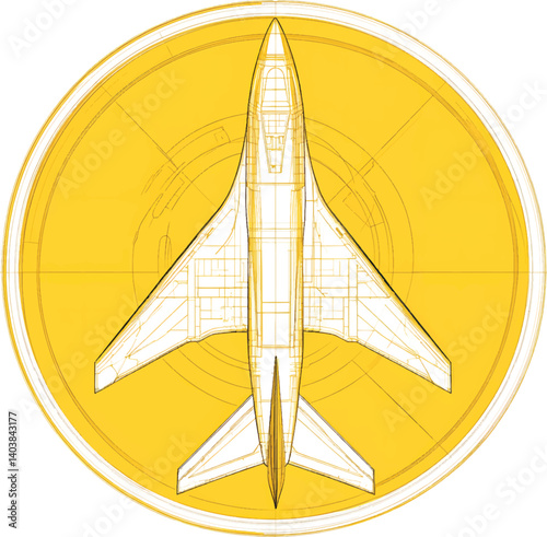 An isolated blue print airplane on white background, vector, png, t-shirt design