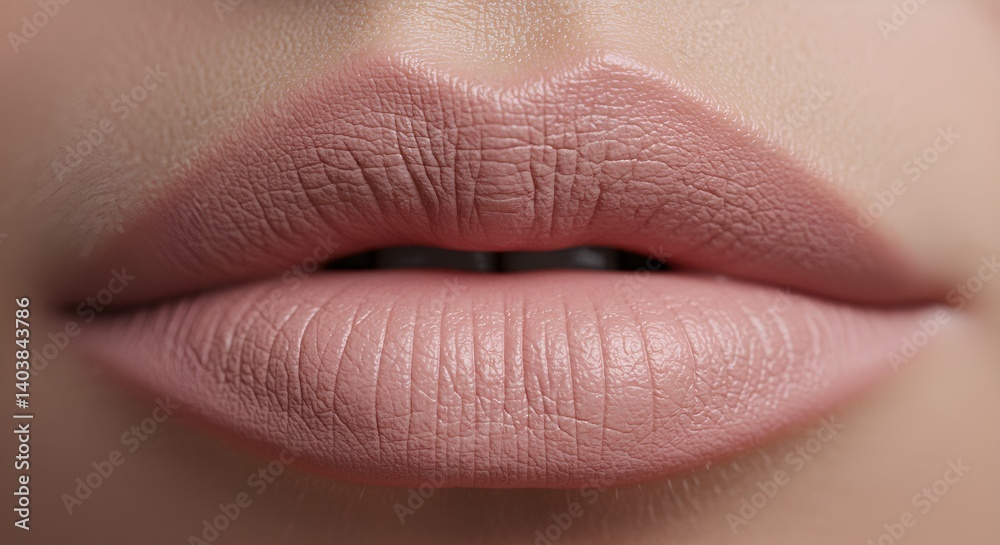 Fototapeta premium Faint pastel pink lips, subtle texture