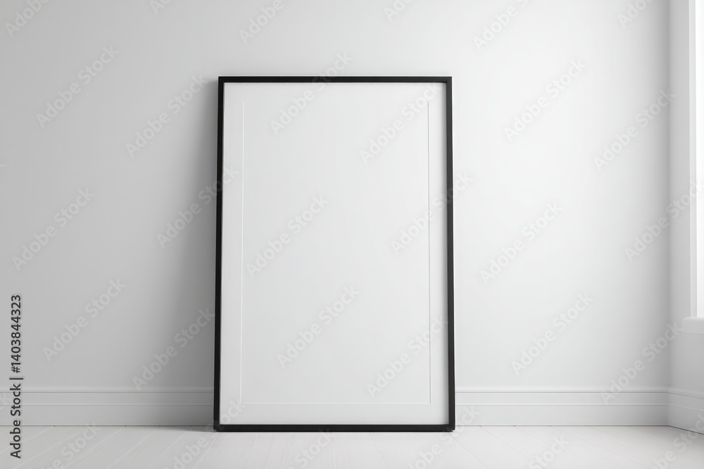 minimalistic empty frame resting against plain white wall surrounded by vast expanse of uncluttered space allowing minimalistic empty frame resting against plain white wall surrounded by vast expanse of uncluttered space allowing