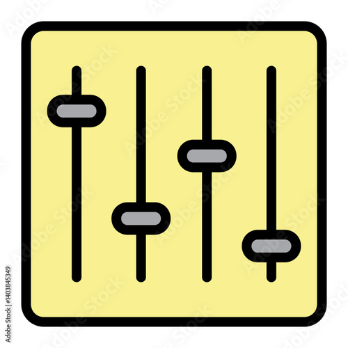 Music Adjuster Vector Filled Icon Design