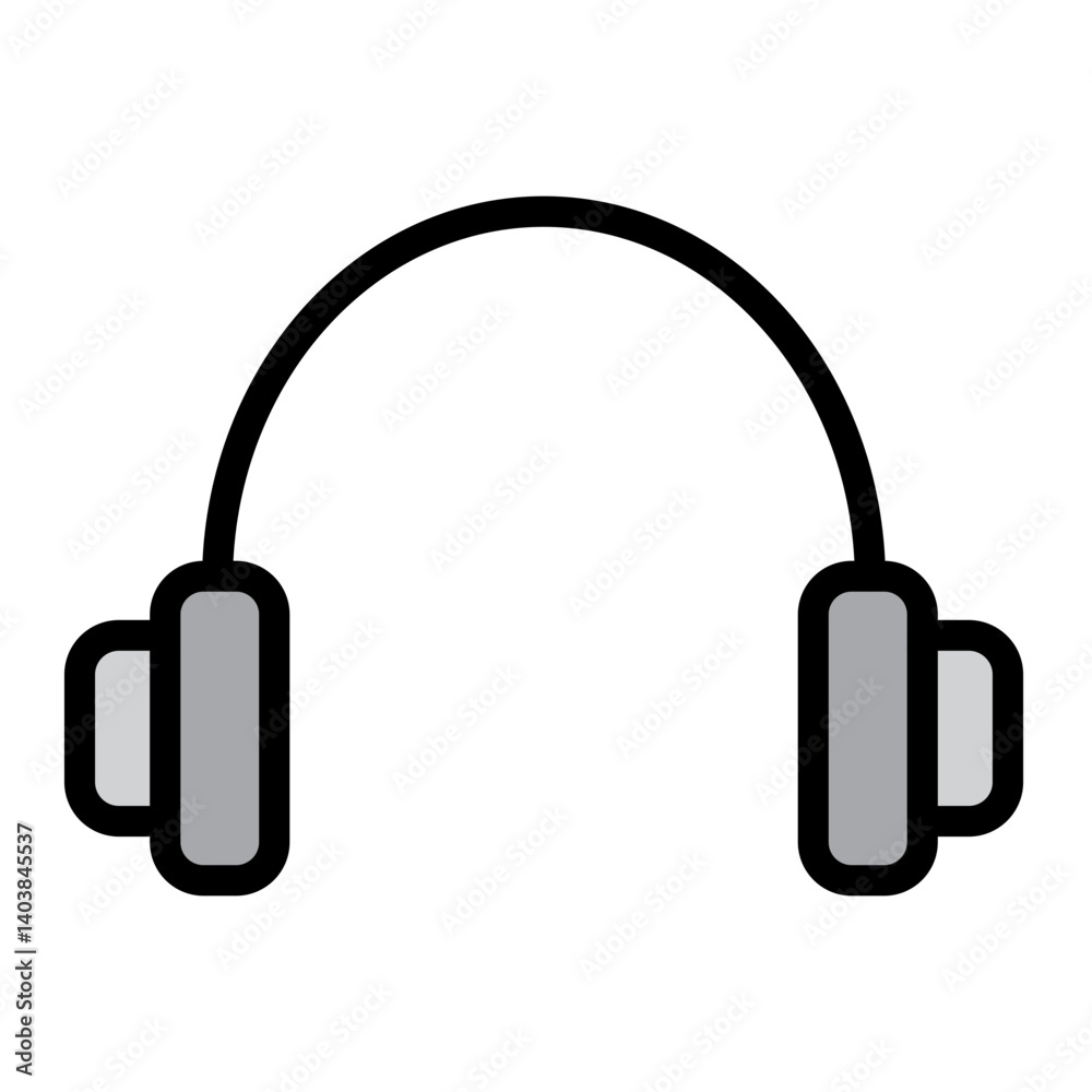 Headphones Vector Filled Icon Design Headphones Vector Filled Icon Design