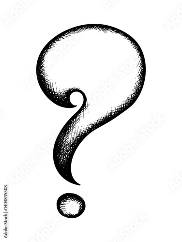 Hand drawn question mark. Choice, problem solving concept. Vector doodle, handmade sketch