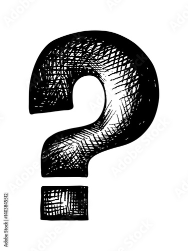 Hand drawn question mark. Choice, problem solving concept. Vector doodle, handmade sketch
