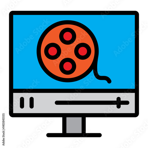 Film Vector Filled Icon Design